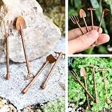 Miniature Metal Fairy Garden Accessories Rusty Ornaments Vintage Decoration Mini Arch Gate Birdcage Bird House Pick Fence Lamp (4pcs Garden Tools)