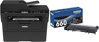 Brother MFCL2750DW Monochrome All-in-One Wireless Laser Printer, Duplex Copy & Scan, Amazon Dash Replenishment Ready, Black & TN660 High Yield Black Toner