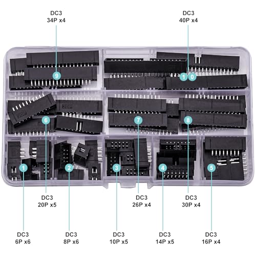 Kit de Conectores IDC Box Header 2.54mm 47 pcs miniatura 2