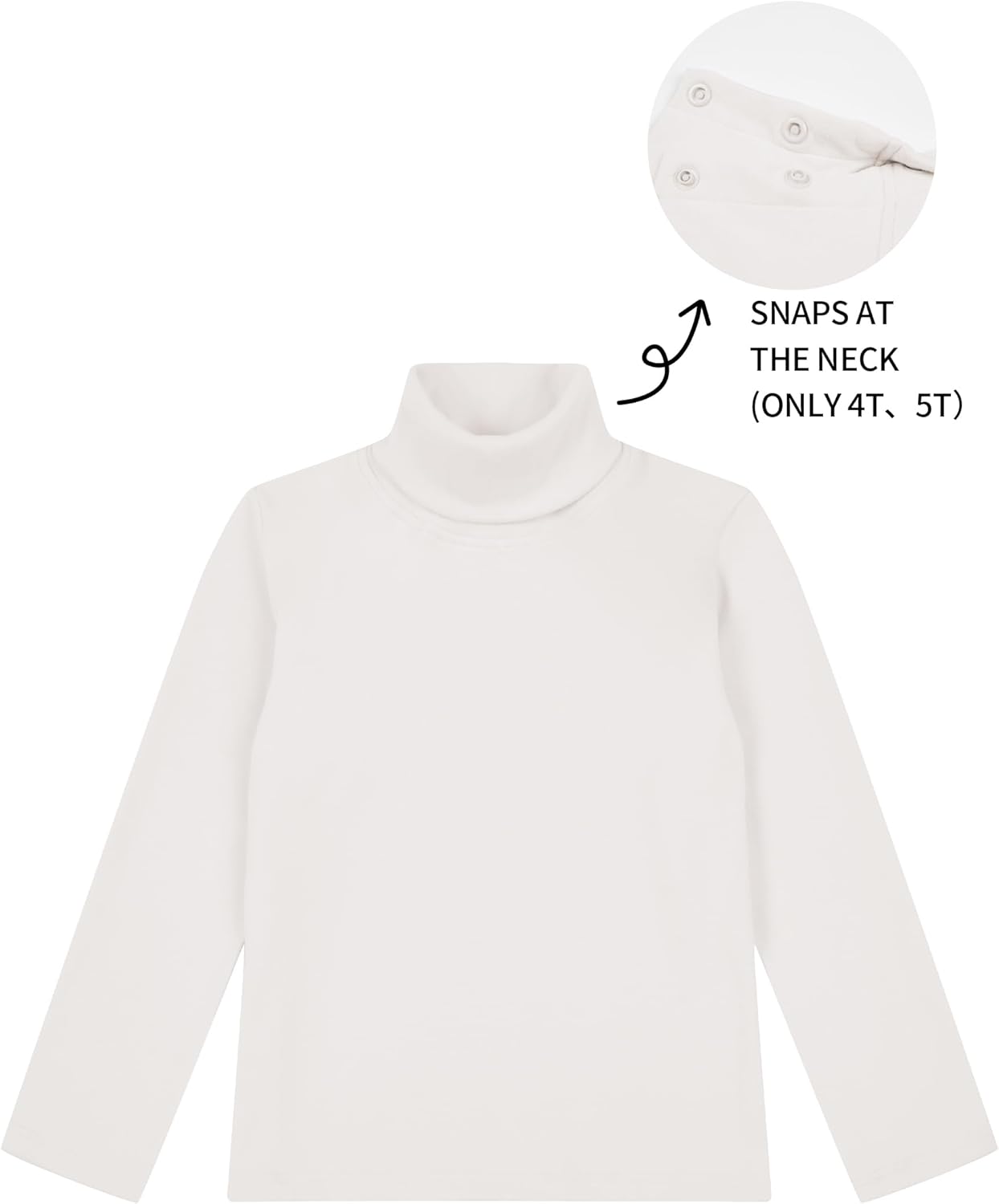 Dreammonkey Girls Long Sleeve Turtleneck T-Shirt Kids Basic High Neck Casual Tee Tops | Size 4-13 - Image 3