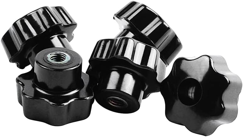 5 Pieces Black Star Grip Knobs, Female Thread Diameter 8Mm, Head Diameter 40Mm & 6 Pcs M6 X 50 Mm| | - - (Color: Gold)