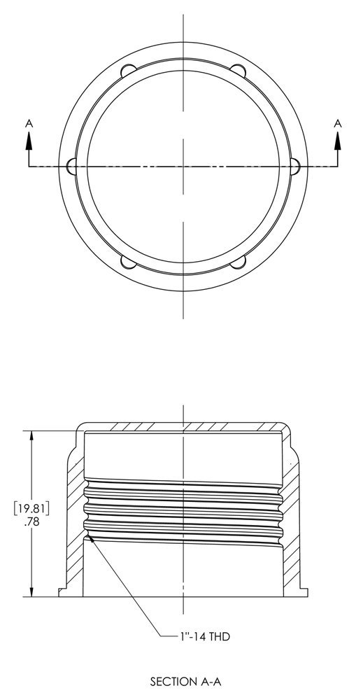 Caplugs 99394446 Plastic Threaded Plastic Cap for Flared JIC Fittings. to fit Thread Size 1-14