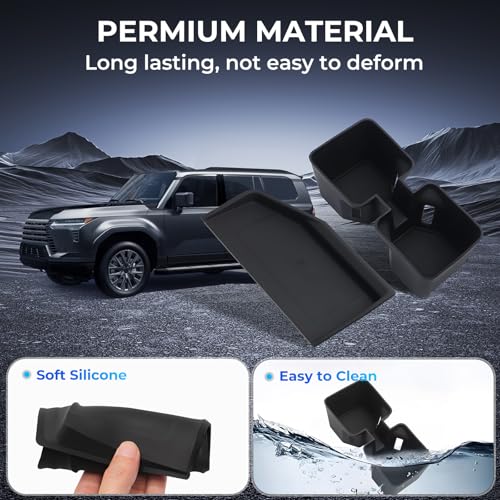 Image of Cup Holder Insert & Wireless Charging Protective Mats for Lexus GX550 2026 2025 2024, Center Console Interior Accessories Silicone Cup Holder & Wireless Charger Cover Pad for 2024-2026 GX 550