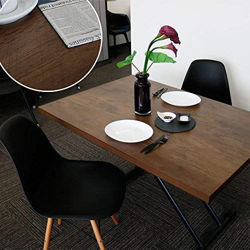 Amazon｜ガス圧昇降テーブル ブラウン 幅120×奥行80×高さ10~69.8cm