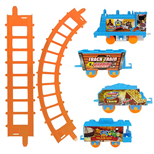 BESTZY 13 Pièces Ensemble Train en Bois pour Enfant, Petit Train en Bois, Petit Train électrique, Train en Bois, Jouet de Train, Assemblage de Casse-tête Suivre Un Train électrique