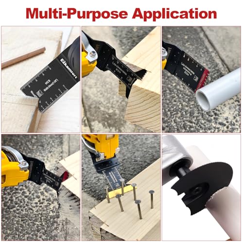 Ezkamfort 22Pcs Multi Tool Blade, Titanium Multitool Blade Kits for Wood Nails, Drywall, Japanese Tooth with Storage Bag, Universal Oscillating Saw Blades Compatible with Ryobi Makita Milwaukee 7 Ezkamfort 22Pcs Multi Tool Blade, Titanium Multitool Blade Kits for Wood Nails, Drywall, Japanese Tooth with Storage Bag, Universal Oscillating Saw Blades Compatible with Ryobi Makita Milwaukee - Image 7