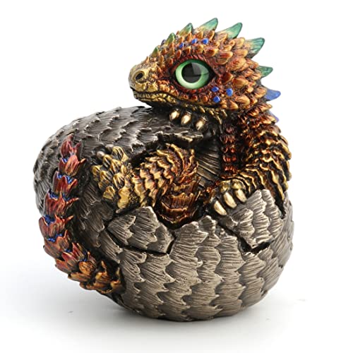 Estatua de bebé dragón con acabado bronce antiguo miniatura 2