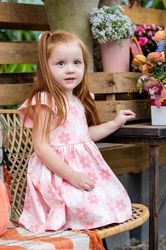 Image of monica + andy Short Sleeve Let's Dance Dress, Organic Cotton Playwear Clothes for Girls, Kids, Toddler & Infant Sizes