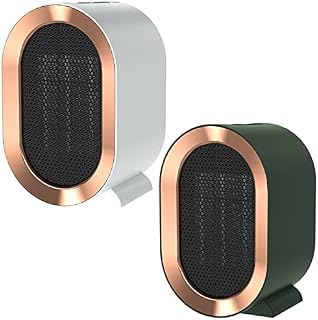 1200W Compact Portable Ceramic Plug in Fan Heater with 2 Heat Settings & Overheat Protection Low Energy Silent,Space Small Heaters for Room Bedroom Office [Energy Class A+++] , white + green