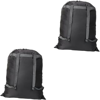 CAXUSD Bolsa De Lavandería De Viaje De 2 Piezas Fácil De Limpiar Bolsa De Gran Capacidad Funda Para Ropa Color Negro