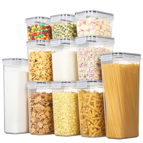 Vtopmart Vorratsdosen mit Deckel Luftdicht, Set mit 11 Vorratsbehälter, BPA-frei, Küchen Aufbewahrungsboxen für Mehl, Zucker, Körner, Mit Schreibstift und Etikett