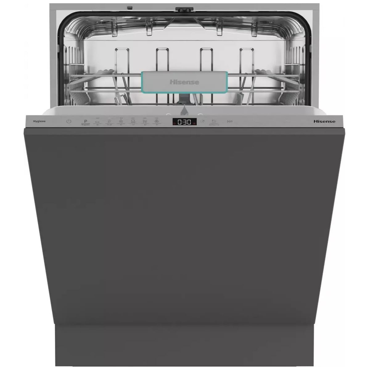 Hisense HV642A65 Lave-vaisselle à encastrer, 16 places, 6 programmes, troisième panier, Total Dry, moteur asynchrone Départ différé, 43 dB, Classe A