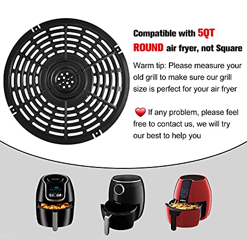 Air Fryer Rack & Replacement Grill Pan, Zealfoxe Non-Stick Fry Pan Crisper Plate Suit For Gowise, Powerxl, Gourmia, Dash, Emeril Lagasse 5Qt Air Fryer, Dishwasher Safe Home Kitchen Tool #TOP1
