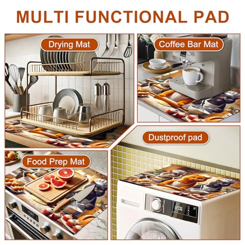 Image of HOMETITUTE Cat Chef Stove Covers 28x20 Diatomite Heat Resistant Mat