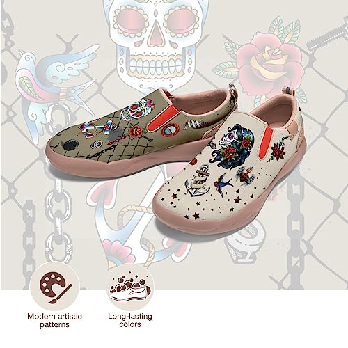 Slip On Loafers for Mens Travel Shoes Walking Comfort Wolf Totem Sole Fashion Sneaker Retro Painted2