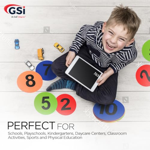 Image of GSi Spot Markers - Non-Slip Non-Toxic Poly Spots - Floor Markers for PE, Sports & Classroom Activities
