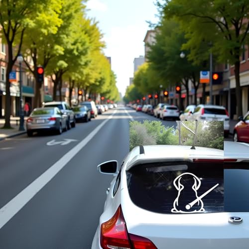Reflektierende weiße Heckscheibenwischer-Aufkleber für Autos, lustiger Hund, beweglicher Schwanz, Scheibenwischer, Tieraufkleber, Auto-Styling, Fensterwischer, Aufkleber für Heckscheibenwischer