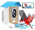 Smart Bird Feeder with Camera - 2K Live Stream, AI Species Recognition, Solar-Powered, Motion Alerts, Squirrel-Proof Weight-Sensor + Large Capacity, Weatherproof Design for Birds Lover