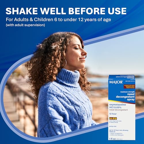 MAJOR Maximum Strength Nasal Decongestant Spray 0.05%, 1 Fl Oz, (1-Pack) - Image 5