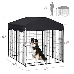 Dog Kennel Outdoor with Roof 4 X 4 X 45 Outside Dog Pen Large Outdoor Kennel with Roof Outdoor Dog Enclosure Outdoor Dog Cage Outside Kennel Dog Enclosures for Outside for Smallmedium Dogs  Cucciolini Doodles Dog kennel outdoor with roof 4 x 4 x 4 5 outside dog pen large outdoor kennel with roof outdoor dog enclosure outdoor dog cage outside kennel dog enclosures for outside for smallmedium dogs   cucciolini doodles