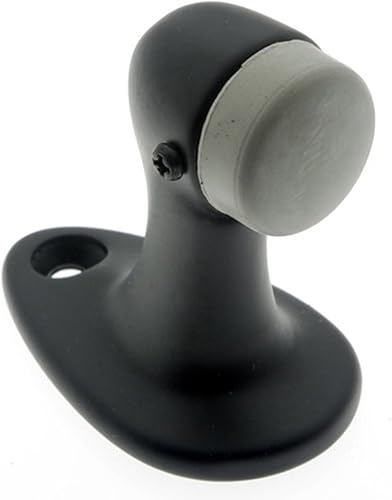 Gran latón macizo cuello de cisne Tope para puerta con gris, acabados en 8. Latón Puerta Tapones De Goma., 13014-019