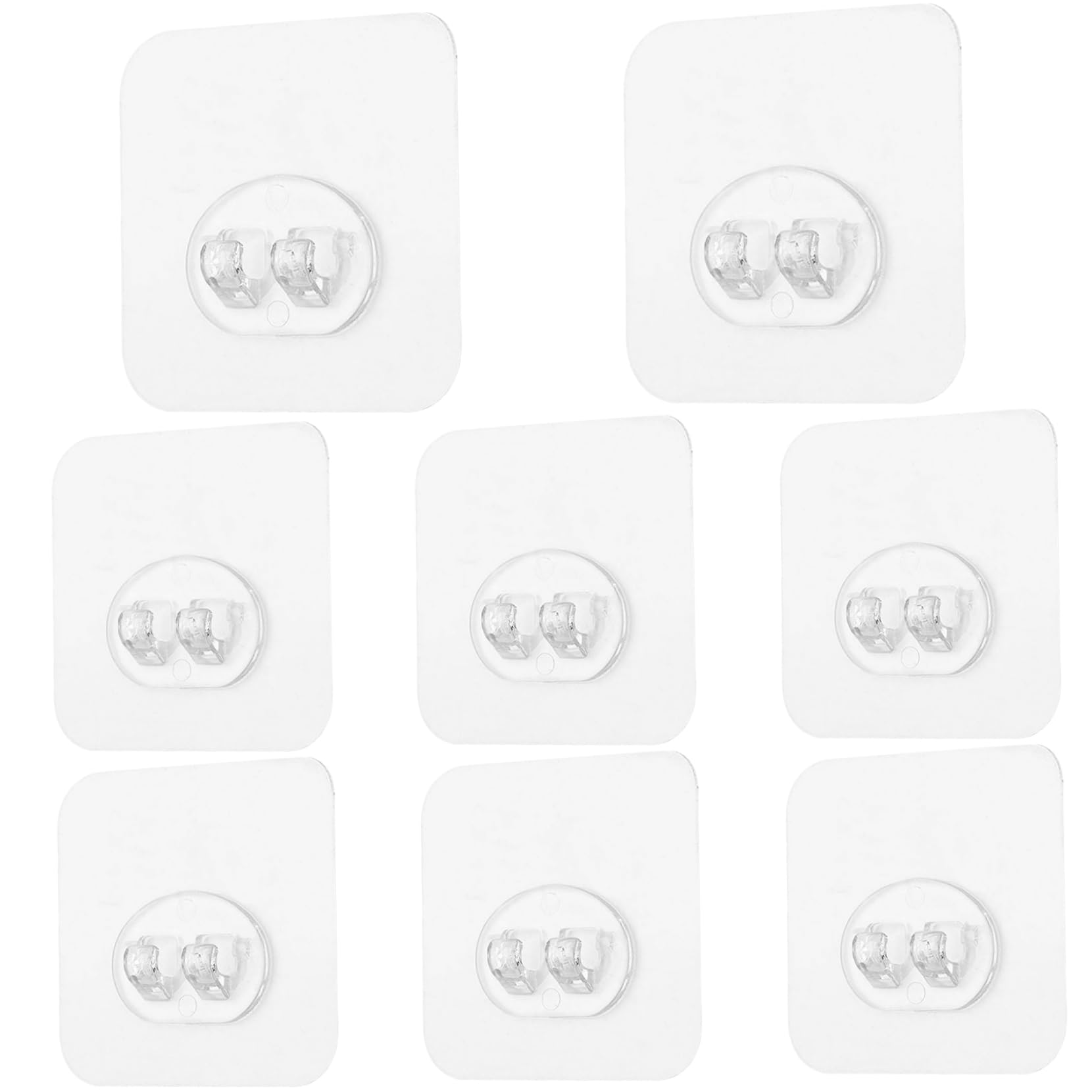 Wedhapy Adhesive Shower Hooks Shower Caddy Adhesive Replacement, 8PCS 2.4x2.4 Inch Caddy Hooks, Waterproof, No Drilling Shelf for Bathroom Kitchen Wall