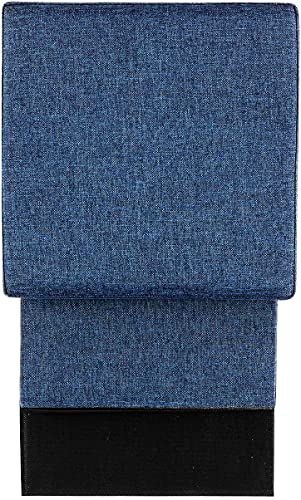 Image of ABTRIX WITH AB Fabric Folding Organizer Storage Ottoman Bench Footrest Stool Coffee Table Cube,Camping Fishing Toys Chest Stool,Quick&Easy Assembly,22L Capacity,Padded (30X30X30 Cm,Dark Blue)