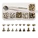 YMAISS 120 Sets Leather Rivets Double Cap Rivets with Fixing Tool Kit for Leather Craft Repairing Decoration, 2 Color 2 Size,Tubular