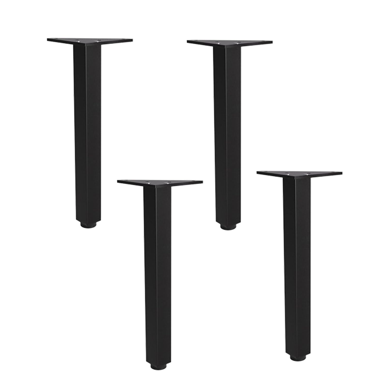 FCXURKOD Adjustable Black Aluminum Furniture Legs - 4 Pack Replacement Feet for Sofa Cabinet Bed - DIY Mounting Screws Included - Heights 6-30cm (11.8"/7.87")