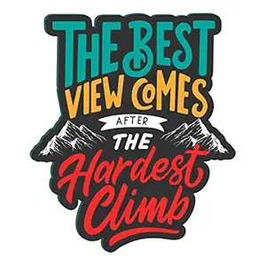 Goofy Shop Motivational Quote - The Best view Comes After The Hardest Climb Wooden wall Decor Printed and Lamination Home Decorative Item for Home and Office Decor 18Inch(45CM)