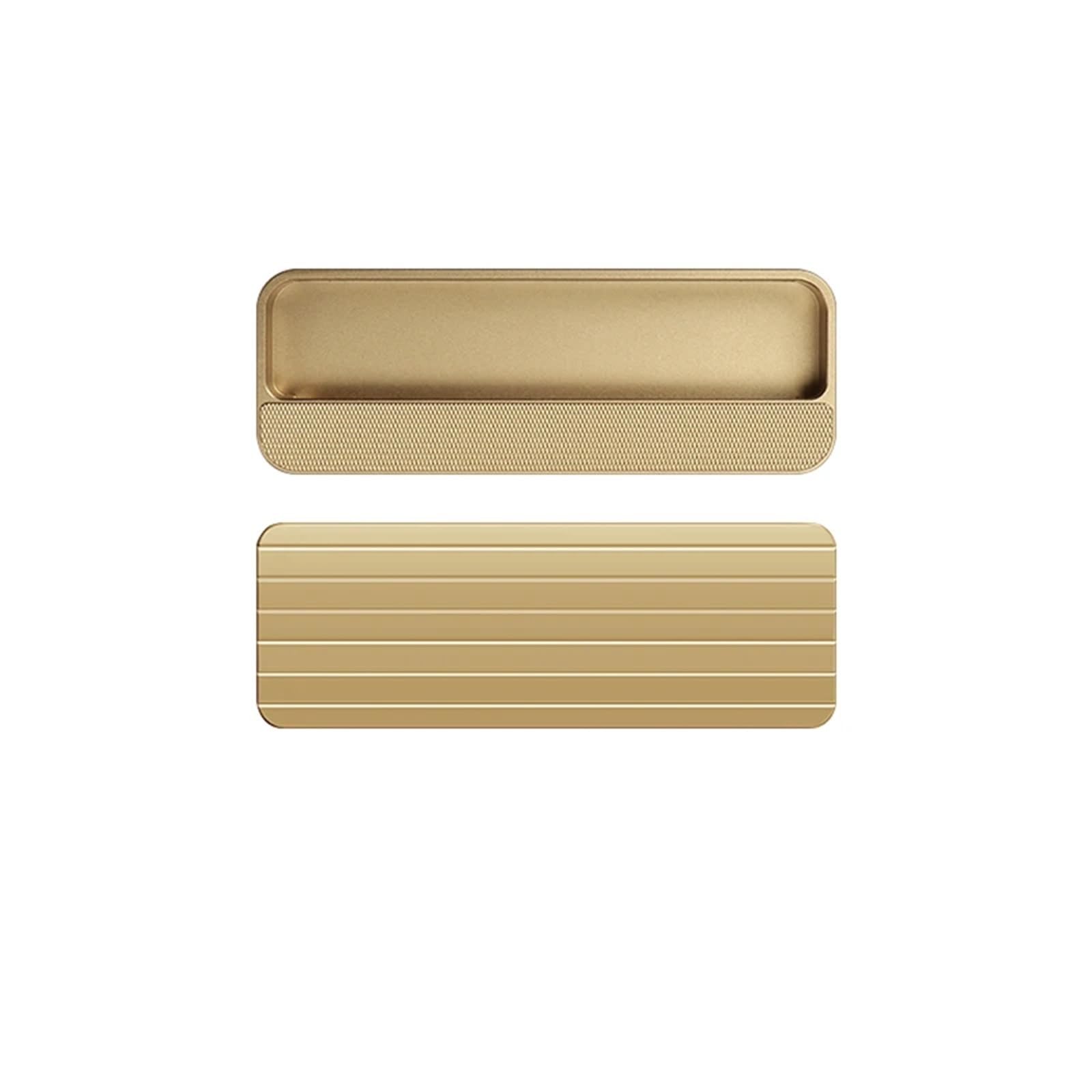 ATEUXOL Recessed Door Handles Closet Door, Cabinet, Drawer Invisible Handle Slotting Embedded Grooving Hidden Push Pull Shift Door(Tan 140mm)