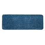 MIULEE 1 x Rectangular Bath Mat for Shower Non-Slip Soft Comfortable Tabis Absorbent Soft Microfibre Toilet Bath Mat 45 x 120 cm Blue