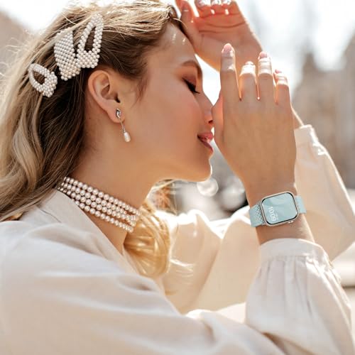 Image of 8 Pack Braided Stretchy Solo Loop Compatible with Apple Watch Bands Women