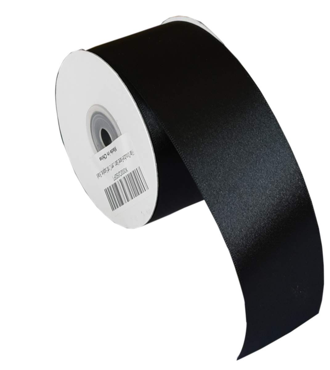 IHKFILAN Satin Ribbon in Black (50 mm x 22.86 m) Matt Shiny Gift Ribbon for Decorating & Crafts, Weddings, Christenings - Image 2