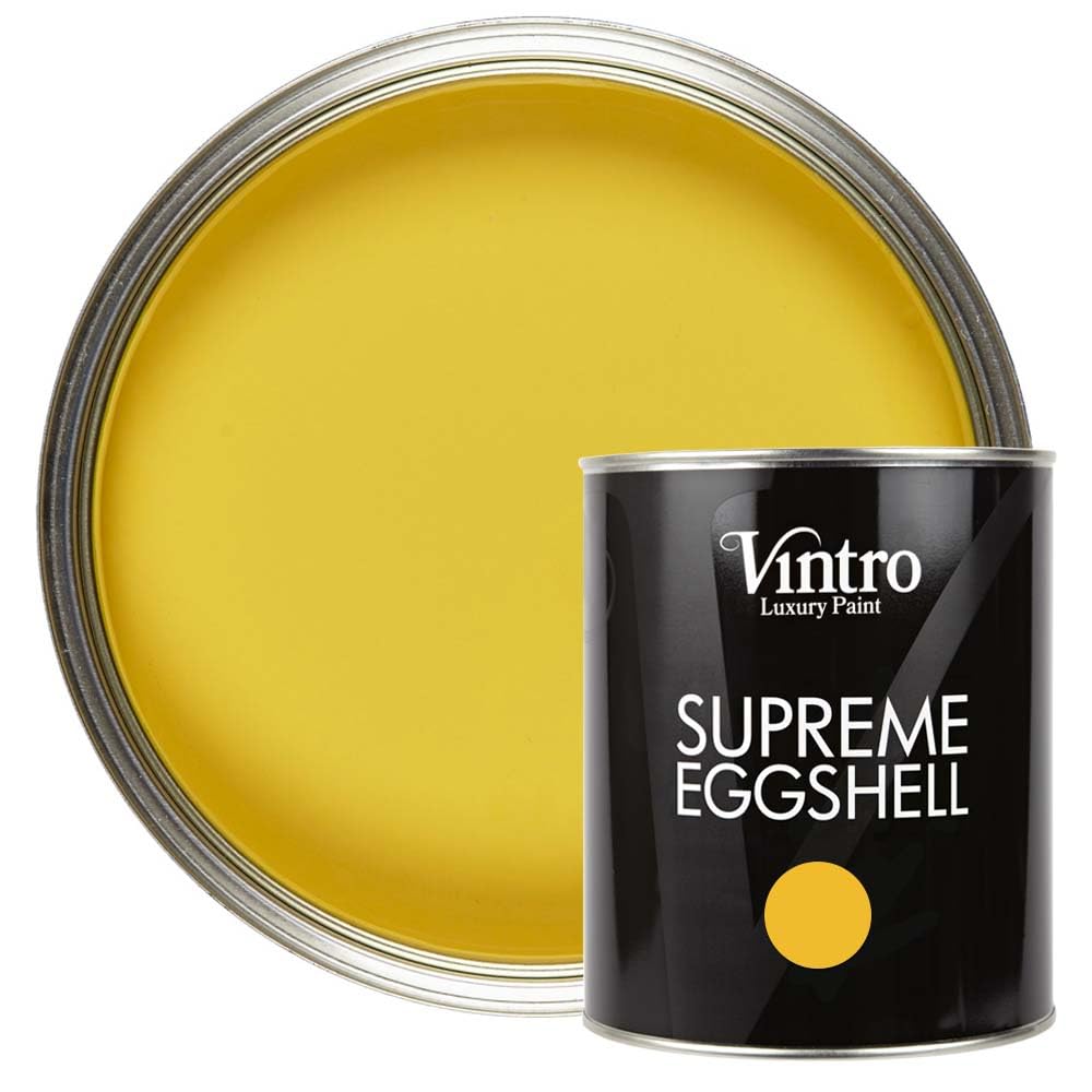 Vintro Paint Sunflower Eggshell Paint 1L - Yellow - Satin Finish - Interior/Exterior