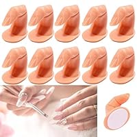 XUBX 10 Stück Übungsfinger für Gelnägel Nagelmodellage, Nageltraining Finger, Nagel Handpraxis Modell, Bewegliche Gefälschte Finger, Maniküre Trainingsdisplay Übungs, Fake Finger Praxis Modell