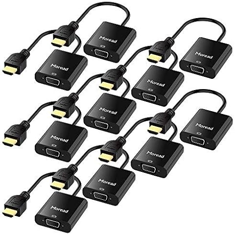 Moread HDMI VGA- mit Audio, HDMI zu VGA- Video Converter für TV, Projektor, Monitor, Pc, Laptop Schwarz Cover