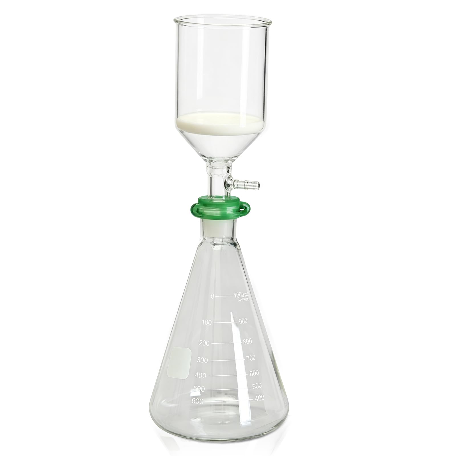 Labor-Vakuum-Filtrationsgerät,Laborglas-Vakuum-Saugfilter Mit 1000ml-Filterflasche Und 250ml-Sandkerntrichter,Borosilikatglas-Filter-Kit,Labor Vakuum Filtration Destillationsgerät Für Schule Und Labor