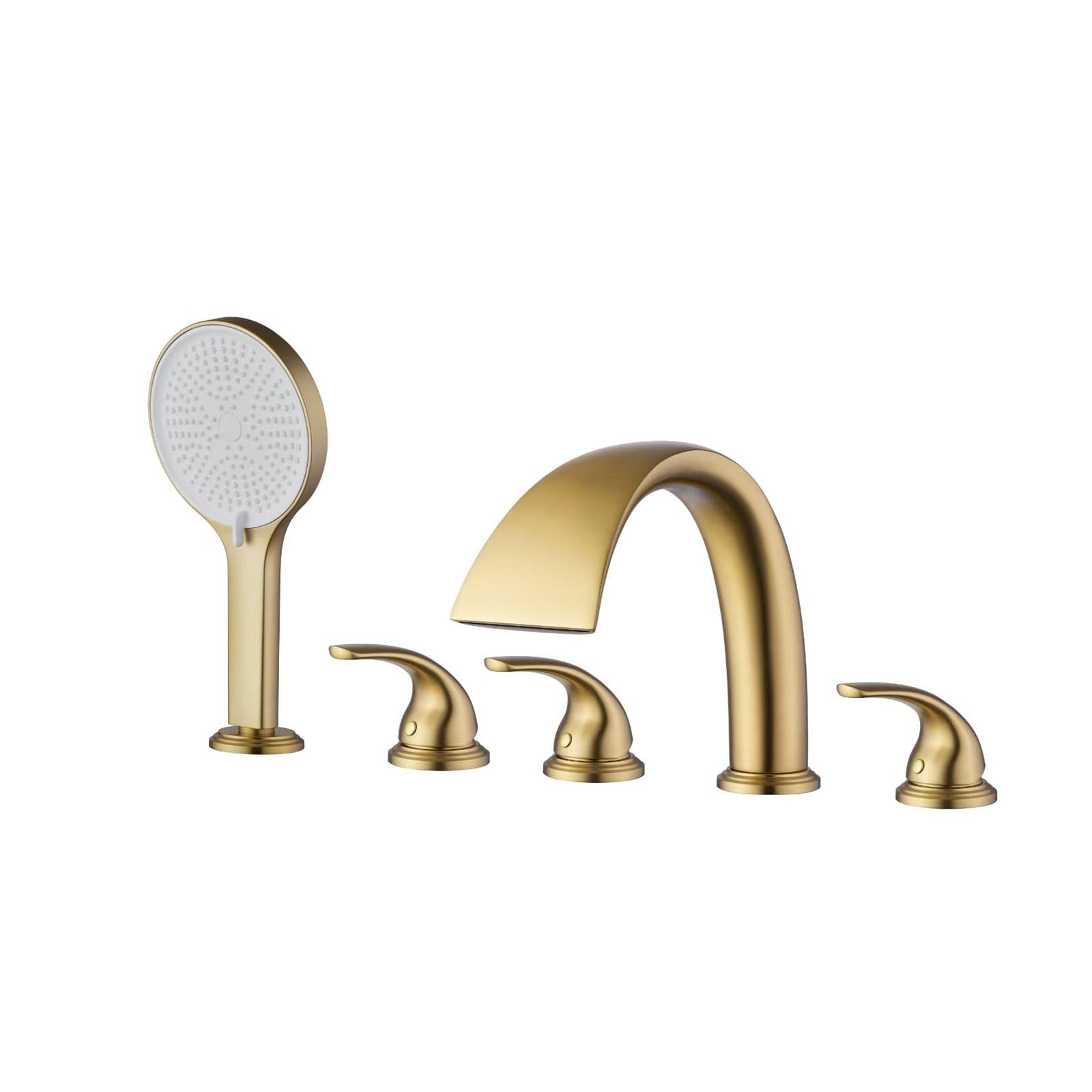 ZQFHSX Waterfall Bath Mixer Taps - 5 Hole Shower Tap, Brass-Chrome Plated Finish