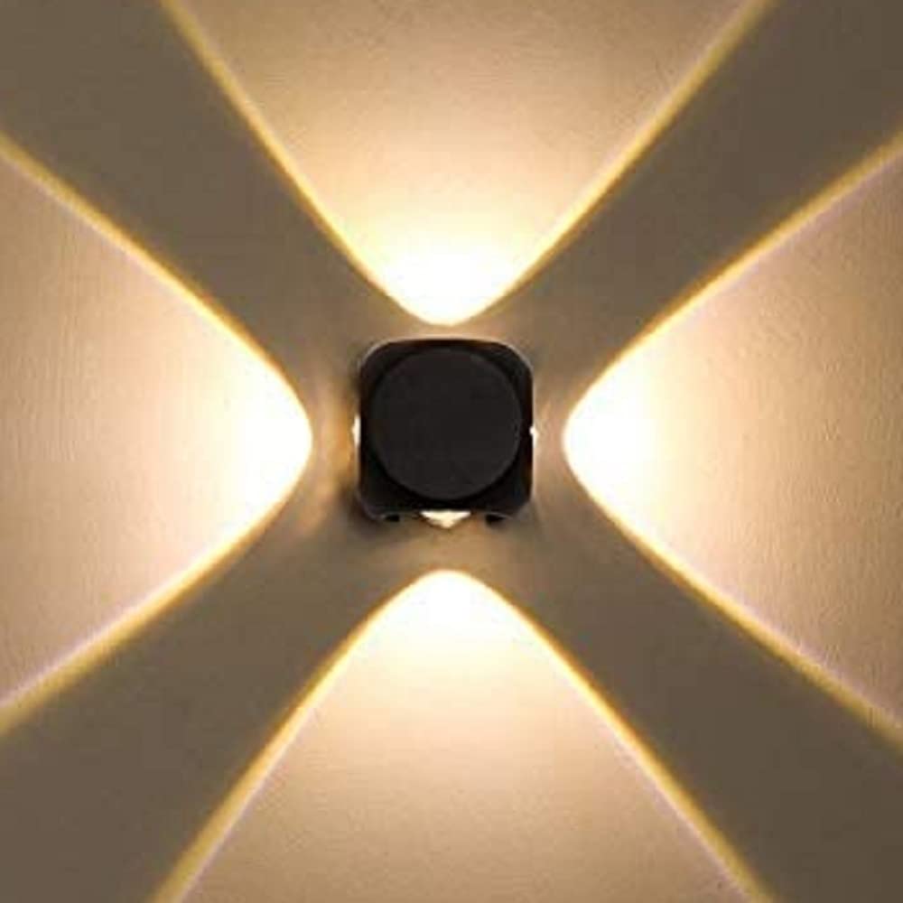 D'Mak Metal Led 4 Way Led Outdoor Waterproof Exterior Wall Light Fixture Lamp (Warm White) (Up-Down-Left-Right) (4Watts) (Pack of 2) 3
