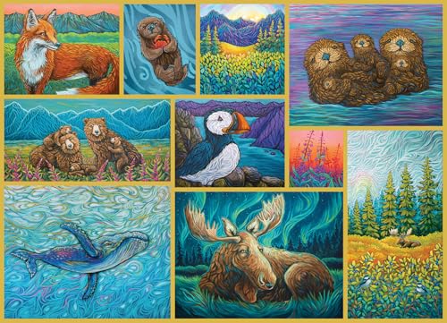 Puzzle Cobble Hill de 500 piezas - Animales de Alaska - Póster de muestra incluido miniatura 1