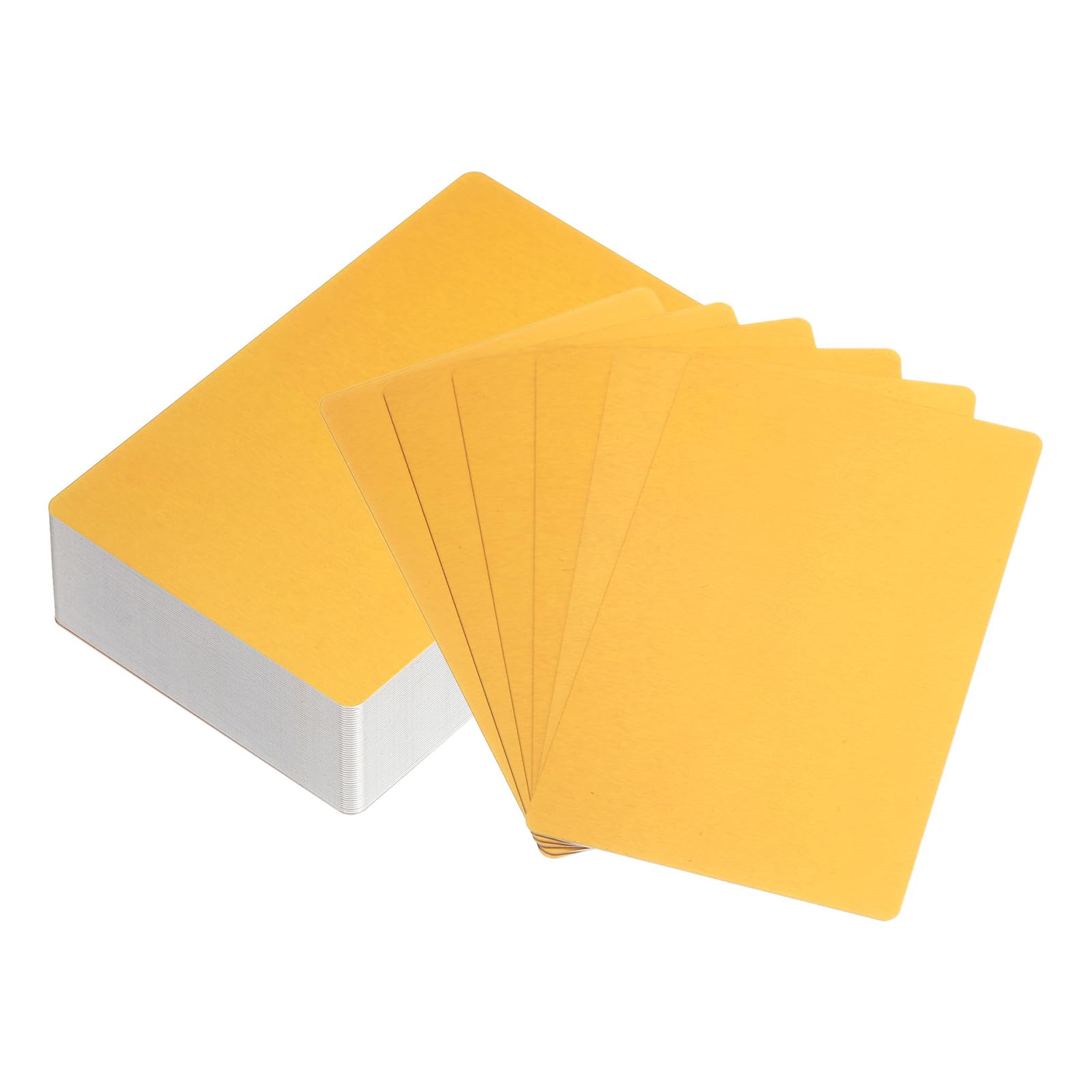 QUARKZMAN 100 Tarjetas de Visita en Blanco de Metal, 86 x 54 x 0.45mm, Hoja de Aluminio Anodizado para Grabado, Tarjetas DIY, Color Oro