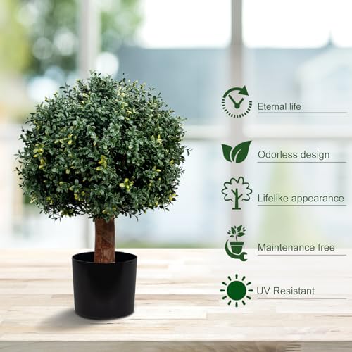 Mingfuxin 2Ft Artificial Boxwood Topiary Ball thumb #7