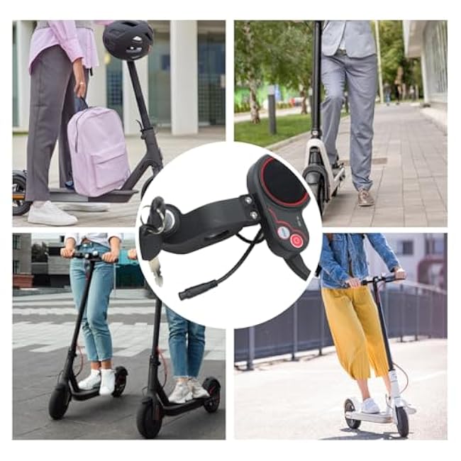 Wokyo TF-100 6 Pin LCD Display for Electric Scooter Dashboard, 36-60V Speed Adjustable Scooter Speedometer with Key, Waterproof Thumb Throttle Replacement