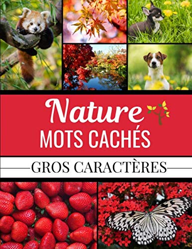 Mots Cachés Nature: Gros Caractères | Carnet de Mots Mêlés - Adultes | 850 Animaux, Fruits, Légumes, Fleurs, Arbres et + à trouver | Livre Grand ... Lettres &amp; pour les temps libres ou Vacances