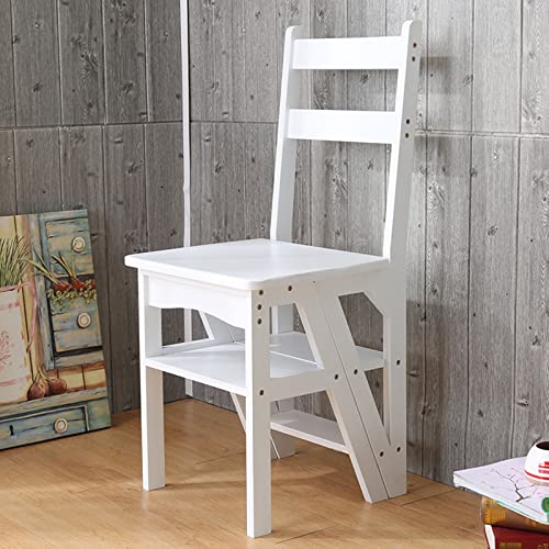 Échelle de bibliothèque d'architecte en bois noble de 4 étapes robustes
