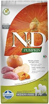 N&D Farmina, Pumpkin Wild Boar, Pumpkin & Apple Recipe Adult Medium/Large Breed Dry Dog Food, 424 Ounce