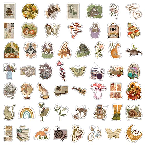 Bonitzdm FG-VINTAGE 54Pcs Vintage Stickers, Aesthetic Cottagecore Decor, Waterproof Vinyl Stickers For Water Bottle, Srapbook, Laptop, Phone Case thumb #2