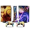 MaD Vision® Extra-Durable Skin Kit for PlayStation 5 (PS5) Disc | Matte Vinyl Decal Set for Console + 2 Controllers - for Anime|OP|Luffy|Zoro|Nami Manga Design