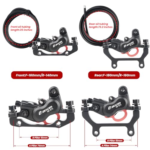 ZOOM HB876E E-Bike Hydraulic Disc Brake Set, 4-Piston 2-PIN Sensor by ZOOM - Used condition - Image 5